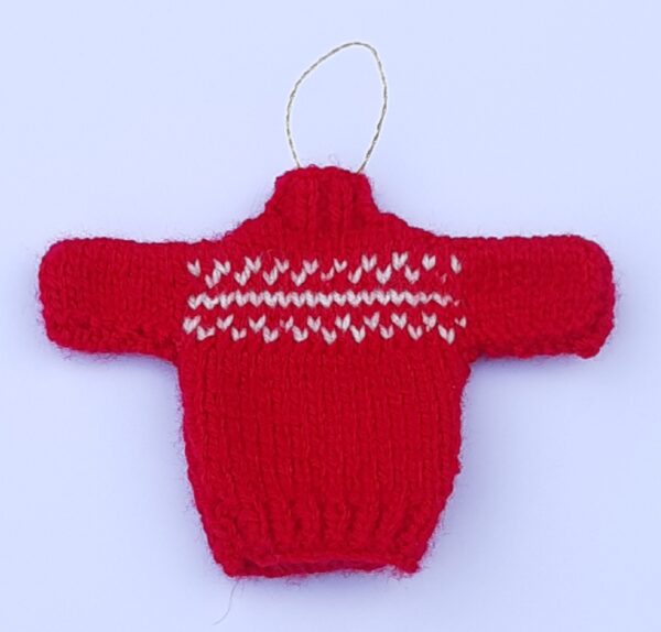 Nordic mini Christmas Jumper, Tree Decoration: Downloadable knitting pattern: