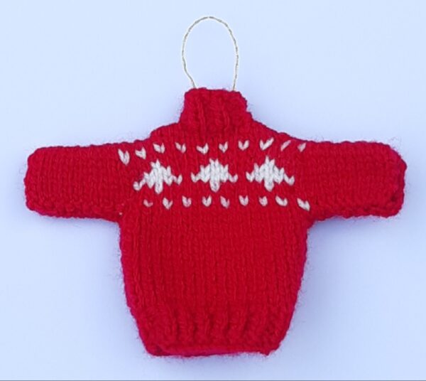 Mini Christmas Jumper, Tree Decoration: Downloadable knitting pattern: